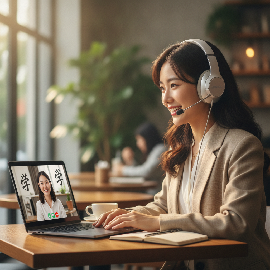 NihaoCafe オンライン授業の様子